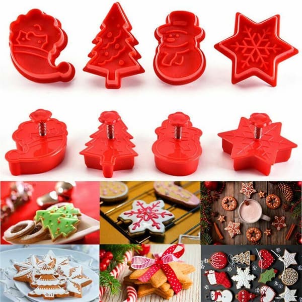 4 stk/sett vår plast kjeksform jul halloween kjeksform DIY baking