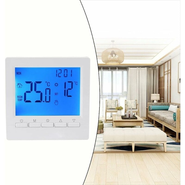 3A Programmerbar Digital Termostat - LCD Rumtemperaturregulator