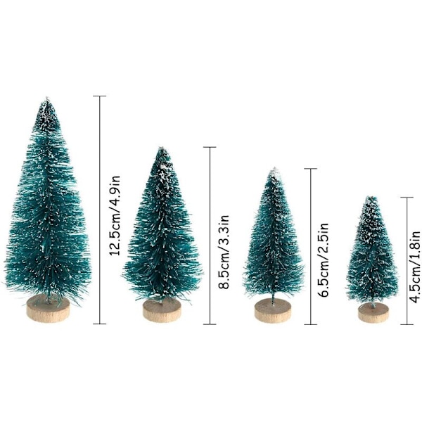 34 st mini julgran snö frost tall DIY hantverk skrivbordsdekoration julgransprydnader träddekorationer