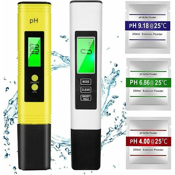 PH-måler, TDS & EC Temperaturmåler, 4 i 1 Vandkvalitetstester med LCD-skærm, Automatisk Kalibreringstest til Swimmingpool, Akvarium, Mad