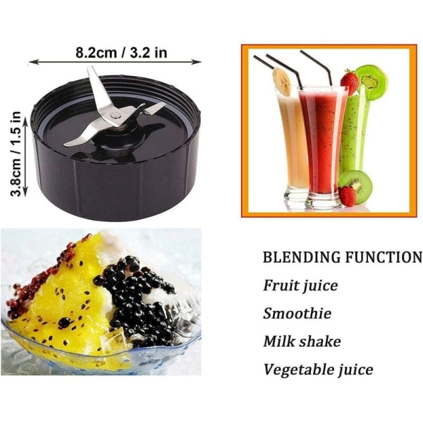 Udskiftning Krydsblad + 2-delt sæt 16 Oz kopserie til , Udskiftningsdele Kompatibel med 250W Blender MB1001