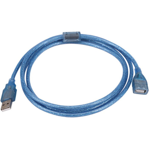 USB-forlængerkabel 2.0 A-han til lang ledning til computer, 1,5 meter blå