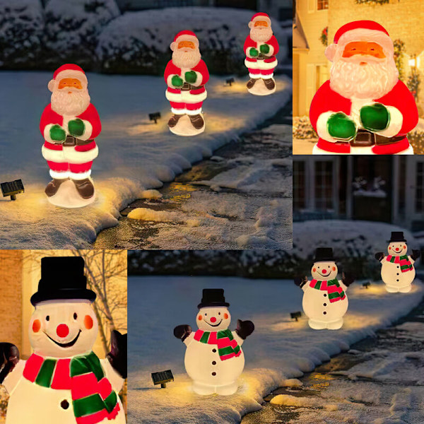 Udendørs Julehavelys Snemand Formet Landskabsstilys Julelys Dekoration til Have, Terrasse, Veranda 1 stk