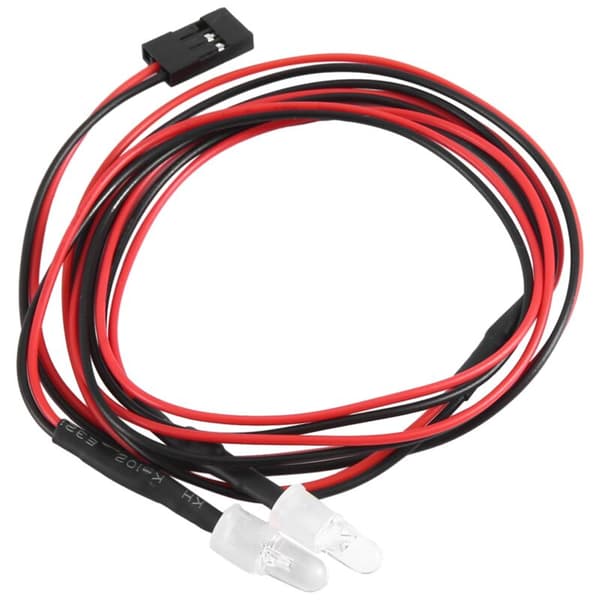 5 stk. 2 LED 5mm RC forlygter tilbehør LED-lys til 1/10 Drift Modelbil, Rød