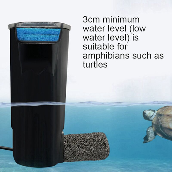 Ultra-lavt nivå filterpumpe tankfilter akvariumrenser innebygd filterbøtte (EU-plugg)