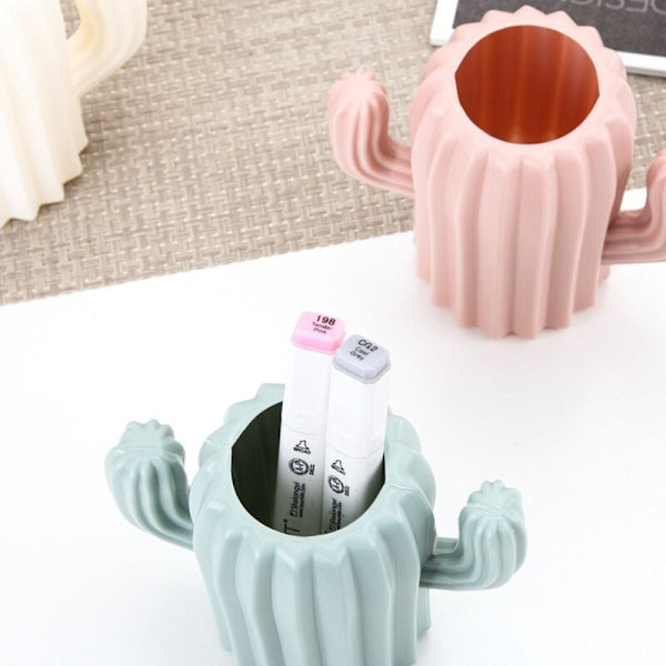 Kaktus Stationery Holder Skønhedsbørste Opbevaringsbeholder Multifunktionel Skrivebordsarrangør Kontormøbler,A