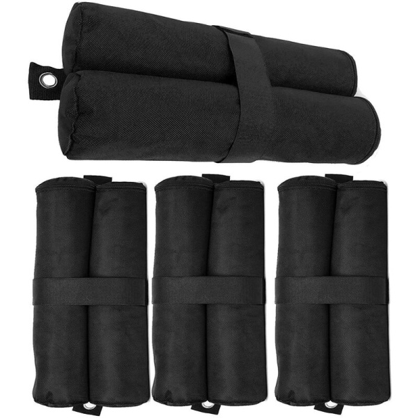 4-pack Gazebo Vikt Väskor - Markis Tält Vikt Väskor - Sand Vikt Väskor - Instant Utomhus - Viktade Fötter - Svart (Dragkedja Stil, Svart)-Fei Yu
