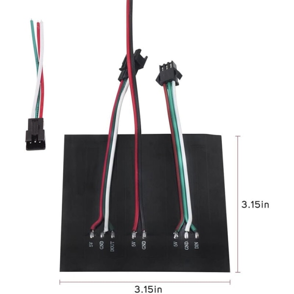 WS2812B Led-nauha 8X8 Digitaalinen paneelimatriisi WS2812 Yksittäin osoitettava moduulivalo SP110E Bluetooth-ohjain
