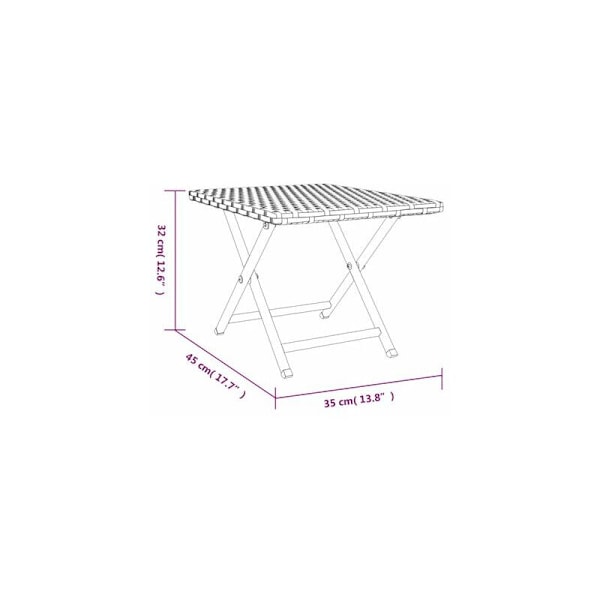 Folding Bord Brun 45x35x32 cm Kunstig Rotting