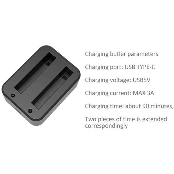 Passer til X3 Panoramic Kamera Batterilader Dobbelt-Opladning Tilbehør