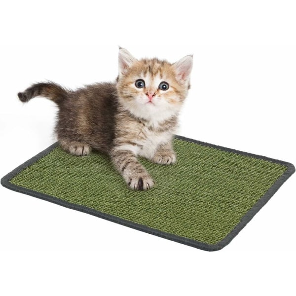 Kissan raapimatot, luonnollinen sisal-raapimatot, kissanpentu liukumaton raaputin lemmikkieläimille, nukkumisalusta suojaa huonekalujen lattiaseinää (30 x 40 cm, vihreä)