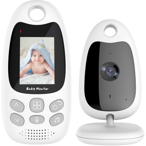 Video Baby Monitor, 2,0'' LCD Baby Monitor Kamera 2,4GHz Baby Camera Night Vision Temperaturövervakning Tvåvägskommunikation och vaggvisor Baby Vi