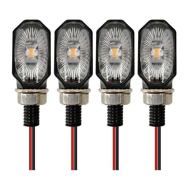 4 stk. - 1 LED Lille Oval Blinklys Motorcykel LED Signal Lys