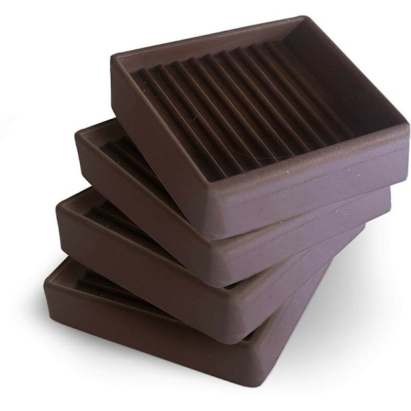 4 Pak Anti-Slip Møbel Glideunderlag - 2x2 Kvadratiske Anti-Slip Gummi Hjul, Underlag, Sofa, Stol, Ben og Seng Stopper, Anti-Slip Gulvbeskyttere