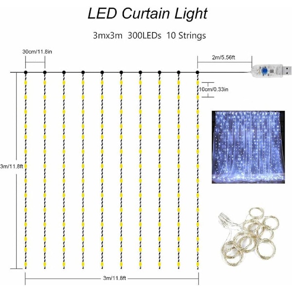 LED-verhovalaisu, LED-valosarja, vedenkestävä koriste jouluun, juhliin ja sisävalaistukseen