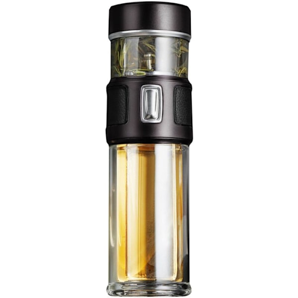 Tesepareringskopp 300ML Herr Glaskopp Bärbar Bilkopp Transparent Dubbelisoleringskopp, Brun