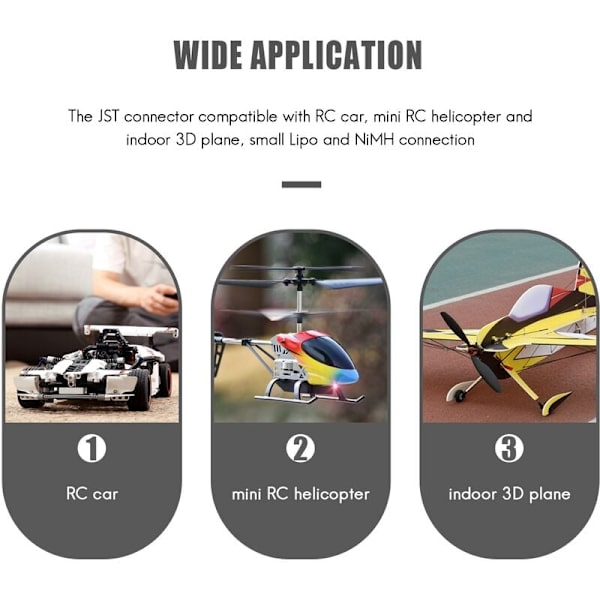 11 stk JST Splitter JST hannkontakt Y-kabel JST til JR-adapter for -4 batteri motorkjølevifte ESC fjernkontrollbil