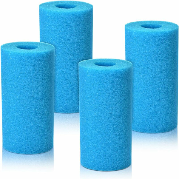 4-pakks Filter Svamp Type A, Skumfilterpatron, Bassengfilter Skum, Gjenbrukbar og Vaskbar, Skumfilter for Spa, Basseng, Jacuzzi
