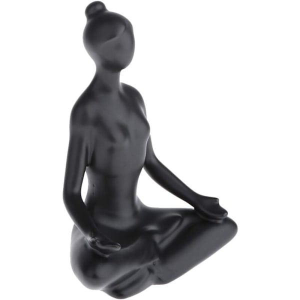 Skulptur, Keramisk Figur Jente, Yoga Positur Svart Modell Kvinne Statue Statuett Figurer Ornamenter - 1