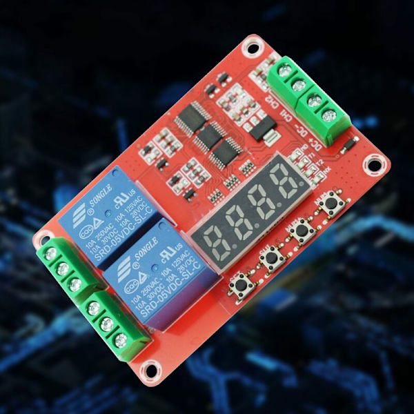 2-vägs elektromagnetisk relämodul 5V fördröjning/självspärrning/cykel/timing PLC-kontrolltidsrelämodul