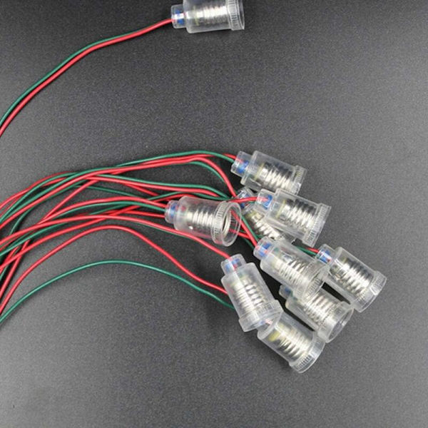 E10 LED-lamper Skruebase Små stearinlys pærer Montering Små pærer Base Lysholder med ledning Sokkelbase til Hjemmeeksperiment Elektrisk kredsløb Test