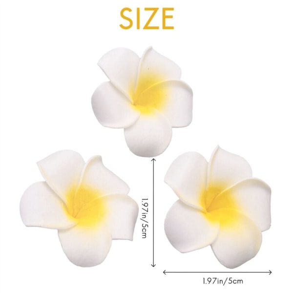 200 stk. serie hvide skum hawaiianske frangipani kunstige plumeria blomsterblade hætte hår hat krans DIY bryllup dekoration 5cm