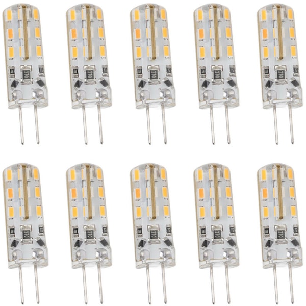10 st G4 LED-lampor 1,5W DC12V Varmvit 3000K 110LM Bi-Pin LED-lampor för skåpsbelysning Trädgård