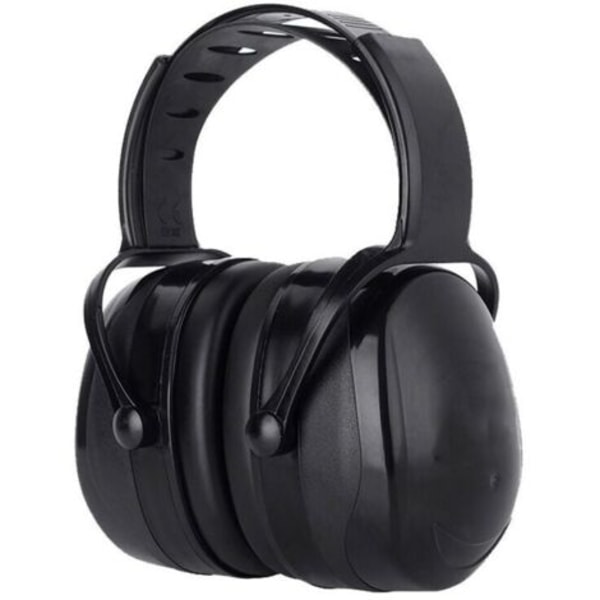 Komfortable justerbare støjreducerende hovedtelefoner til voksne, med 38dB SNR-dæmpning, til støjende eller stressende omgivelser - sort,