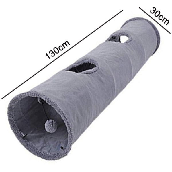 Sammenklappelig Kattetunnel, Holdbar Svedespil Tunnel med Bold og Hul, til Katte, Kaniner, Killinger, Hvalpe og Små Dyr