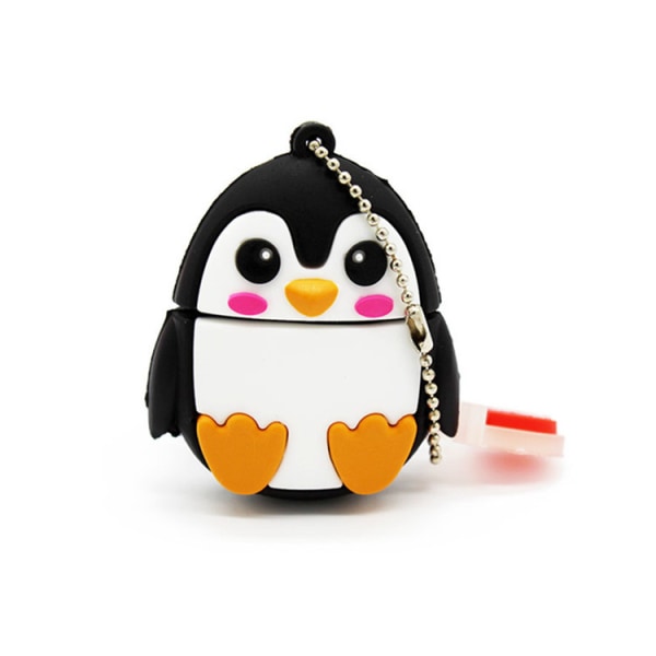 Muovinen sarjakuva U-levy PVC muovinen sarjakuva U-levy Fashion Animal Flash Disk 128GB (Little Penguin)