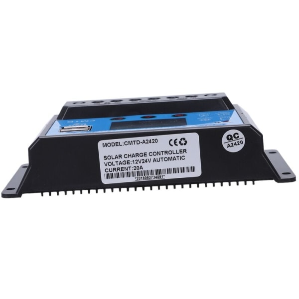 20A Automatisk LCD Solcelle Laderegulator Strømdisplay US M6I4 Amerikansk