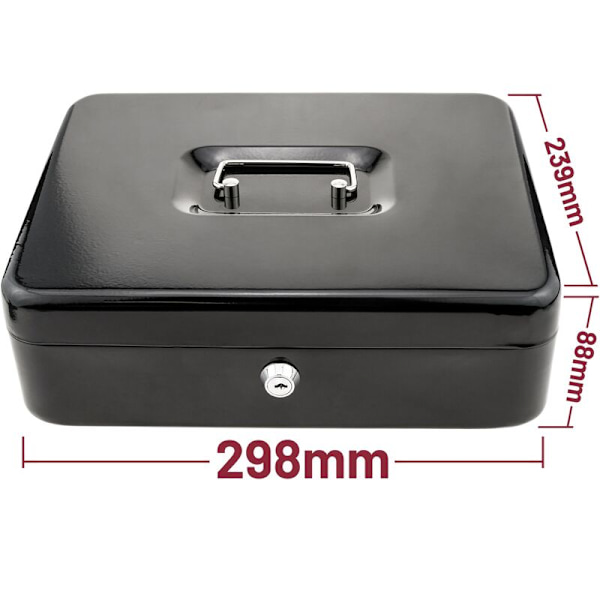 Kuljetettava kassakaappi seteleille ja kolikoille 298x239x88mm