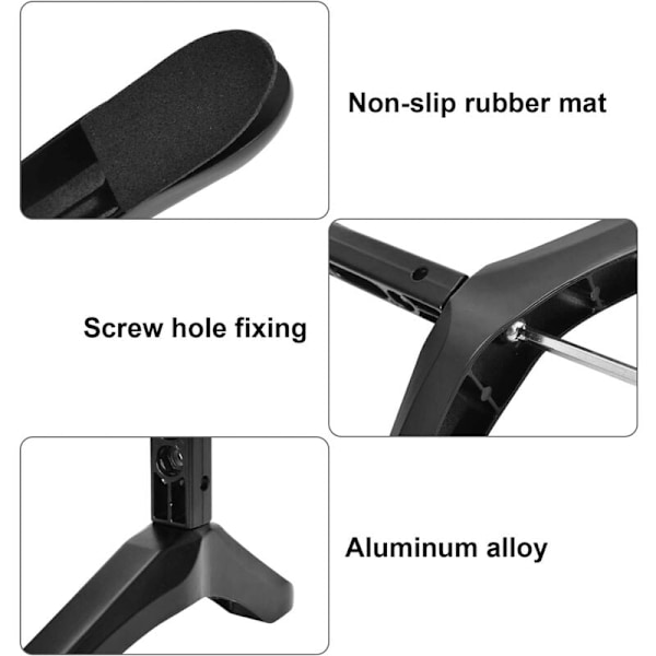 Frittstående TV-stativ, TV-bein for 32-65 tommers TV, TV-stativ for flat og buet LCD-TV opptil 45 kg, monteringshullavstand 22 mm til 55 mm