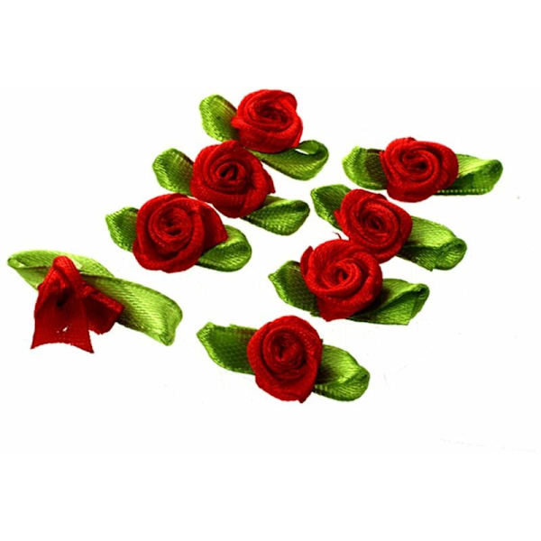 100 st mini satinros blomsterblad bröllopsdekor applikationer sömnad DIY huvudfärg: röd