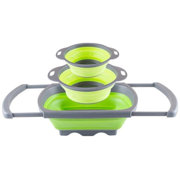 Collapsible Colander - Over the Kitchen Sink Strainer - Silicone Kitchen Strainer for Vegetables