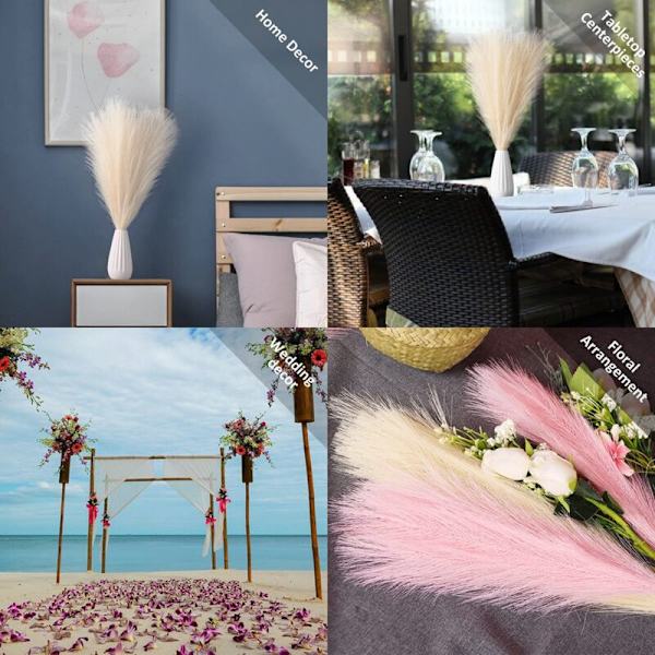 Kunstig Pampasgress, 18Tommer/45Cm Kunstig Pampasgress Fluffy 5 Stilker Pompøs Gress Blomsteroppsats for (Svart)