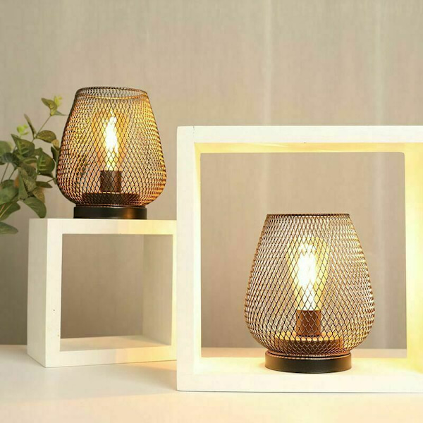 Designer Sengelampe Batteri Udendørs Bordlamper Sæt af 2 Metalbur Bordlamper Ledningsfri Stue Bordlampe Bryllupper Fester Terrasse til Indendørs
