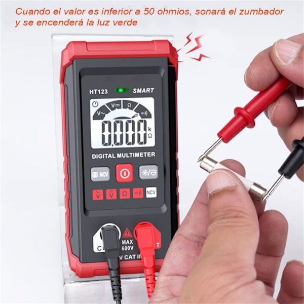 Digital multimeter, 4000 räkningar multifunktionell voltmeter, AC & DC spänningsmätning, resistans, kontinuitet, NCV, neutral & fasledning detektion och
