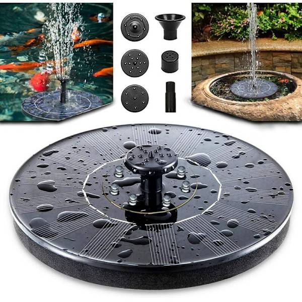 8 lampor flytande solcellsdamm poolpanel driven trädgård poolpump -B