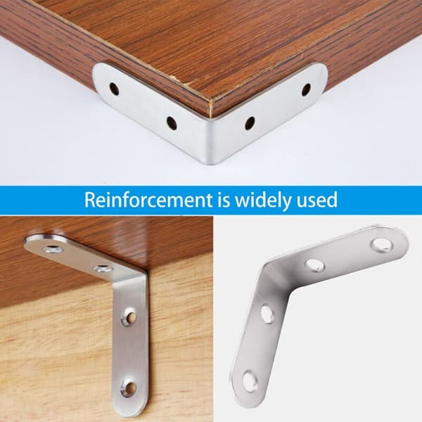 10 st 50X50 MM med skruvar Heavy Duty \"L\" Joint Decorative Corner Bracket Shelf Support Bracket