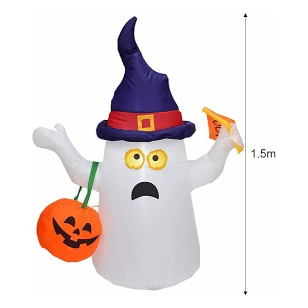 Halloween Spöklampa Uppblåsbar Vit Läskig Ljussatt Pumpa Docka Halloween Semester Rekvisita Leksaker Utomhus Trädgårdsfest Rekvisita Dekoration Gräsmatta Dekor