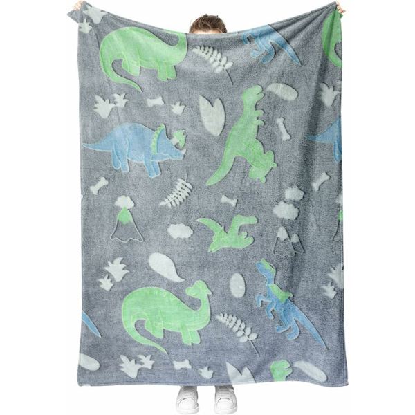Mysig filt för barn, mjuk mysig filt lyser i mörkret, sängsoffa, mjuk filt för flickor och pojkar. (130x150 cm)