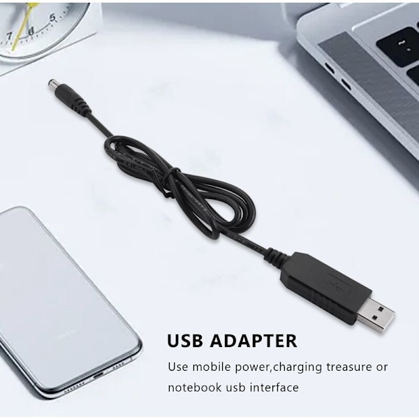 USB DC 5V - DC 12V 2,1 mm x 5,5 mm Moduulimuunnin, Urospistoli, DC Virtakaapeli, USB - DC Kaapel -1M (5V - DC 12V)