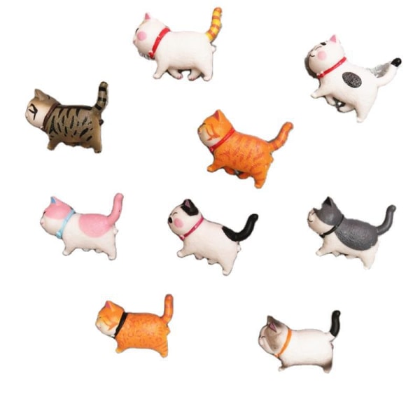 3D tredimensionell kattkylskåpsmagnet söt kattdekoration (9 stycken)