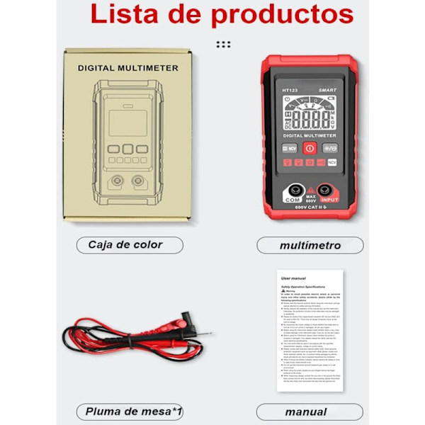 Digital multimeter, 4000 räkningar multifunktionell voltmeter, AC & DC spänningsmätning, resistans, kontinuitet, NCV, neutral & fasledning detektion och
