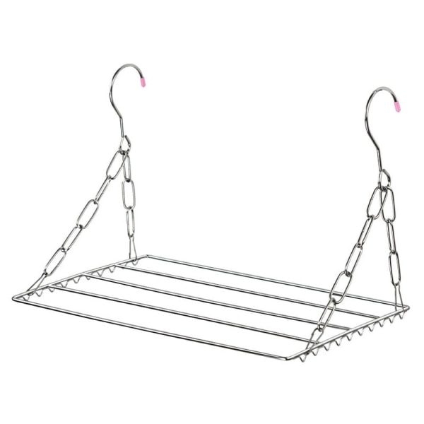 Sukkien kuivausteline, ruostumattomasta teräksestä valmistettu kuivausteline 36 tuulenpitävällä pidikkeellä Riippuva pyykinkuivausteline sukille, alusvaatteille, vaatteille, pyyhkeille (ei pidikettä)