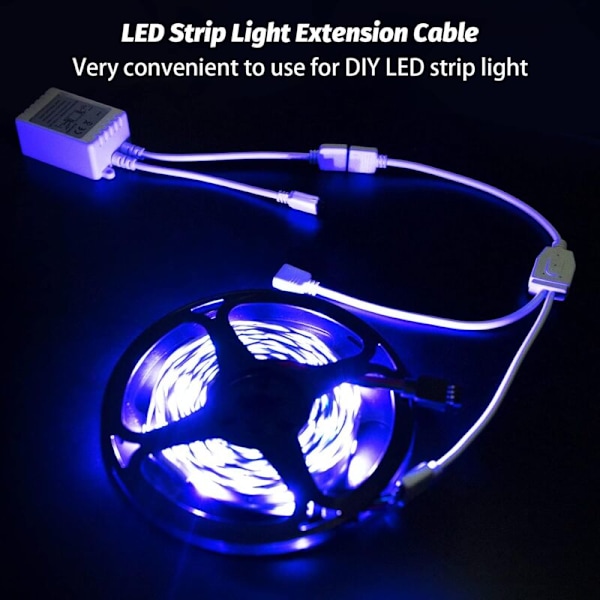 LED-strimmelforbindelsessæt, 2 stk. 4-polet LED-strimmelsplitter 1 til 2 splitterkabel 4-polet stik til RGB LED-strimmel 5050 3528 2835 DIY-tilbehør