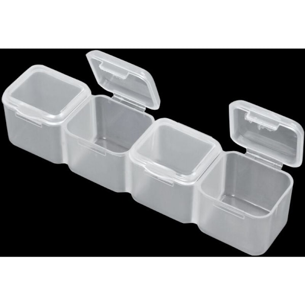 Neglekunst Plast Opbevaringsboks Display Organizer Holder til Rhinestones Perler Ring Øreringe Transparent 28 Slots