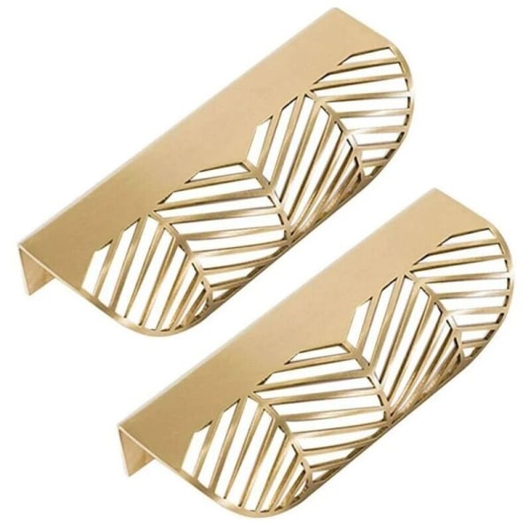 Kampanj Bladform Lådhåll i Mässing Möbel Dörrhandtag Knopp Skåp Dörrhandtag (2PCS)--