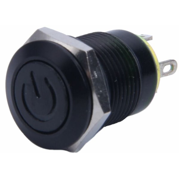 12V 2A 9,5 mm LED DIY Metal Momentary Trykknapkontakt Bilswitch, Gul